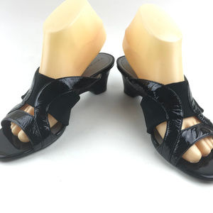 Tahari Slides Kitten Heel Size 8 Patent Leather